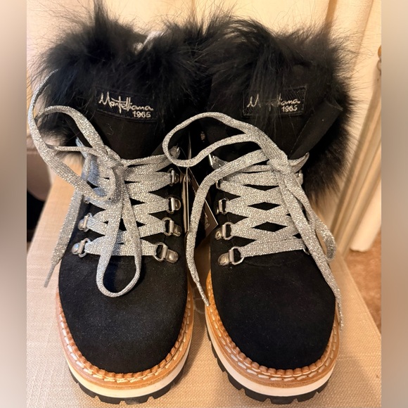Montelliana Clara Fox Fur-Trim Shearling-Lined Suede BRAND NEW SIZE 37 7 - Picture 2 of 11
